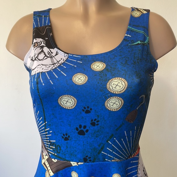 COWCOW  Lovely 🏴‍☠️ Pirate Cat theme, womens DRESS size MEDIUM - Picture 5 of 12